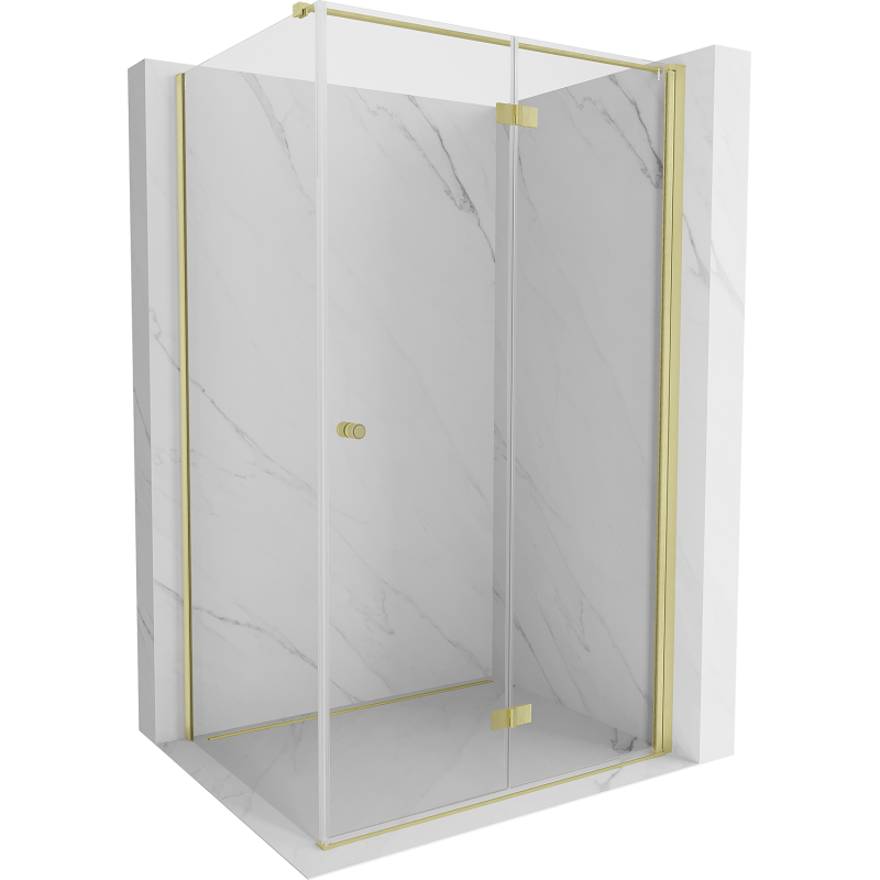 Mexen Mist-F T folding shower cabin right 85 x 100 cm, transparent, gold - 8A6T-085-100-50-00-P