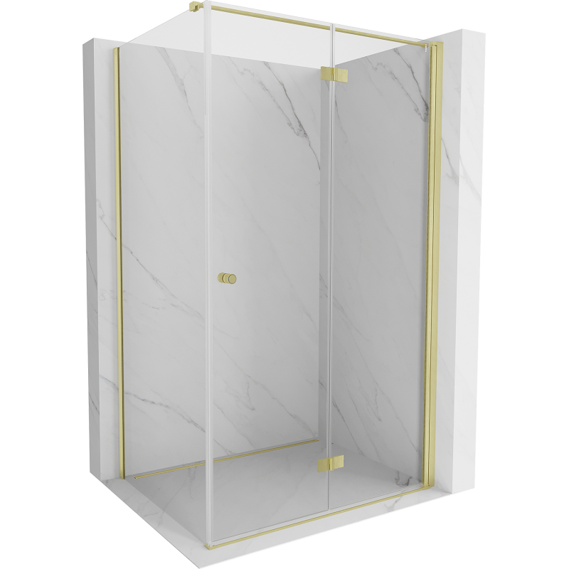 Mexen Mist-F folding shower cabin right 70 x 120 cm, transparent, gold - 8A6T-070-120-50-00-P