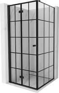 Mexen Mist-F folding shower cabin left 90 x 90 cm, black grid, black - 8A6T-090-090-70-77-L