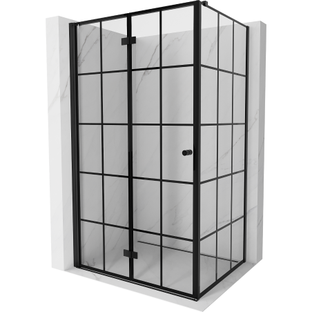 Mexen Mist-F folding shower cabin left 110 x 95 cm, black grid, black - 8A6T-110-095-70-77-L