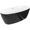 Mexen Olea freestanding bathtub pattern 170 x 80 cm, white/black, chrome overflow - 52821708075-01