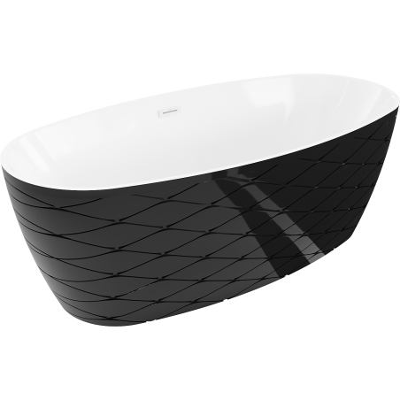 Mexen Olea freestanding bathtub pattern 170 x 80 cm, white/black, white overflow - 52821708075-20