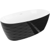 Mexen Olea freestanding bath pattern 170 x 80 cm, white/black, white overflow - 52821708075-20