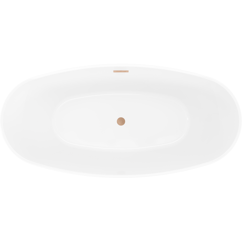 Mexen Olea freestanding bath pattern 170 x 80 cm, white/black, brushed copper overflow - 52821708075-65