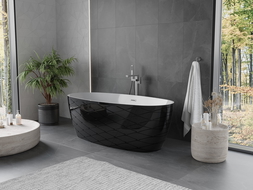Mexen Olea freestanding bathtub model 170 x 80 cm, white/black, gun gray brushed overflow - 52821708075-66