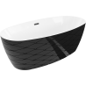 Mexen Olea freestanding bath pattern 170 x 80 cm, white/black, black overflow - 52821708075-70