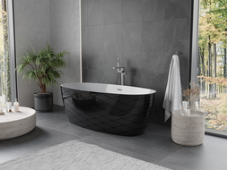 Mexen Olea freestanding bathtub model 170 x 80 cm, white/black, gun metal overflow - 52821708075-95