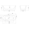 Mexen Olea freestanding bathtub pattern 170 x 80 cm, white/black, brushed nickel overflow - 52821708075-97