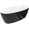 Mexen Olea freestanding bathtub pattern 170 x 80 cm, white/black, brushed nickel overflow - 52821708075-97