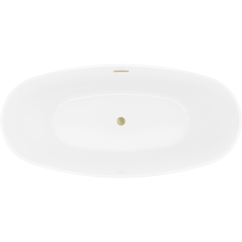 Mexen Lira free-standing bath model 170 x 80 cm, white, brushed gold overflow - 52831708000-55