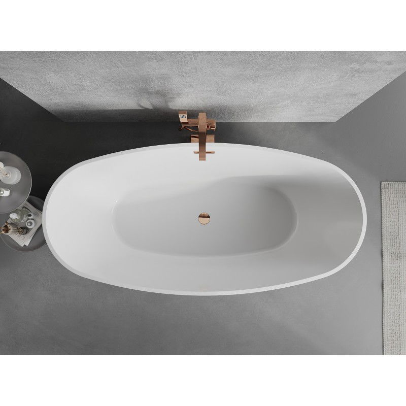 Mexen Lira freestanding bath pattern 170 x 80 cm, white, rose gold overflow - 52831708000-60