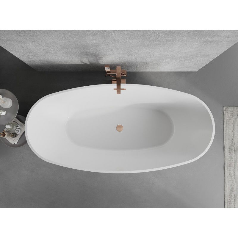 Mexen Lira freestanding bath pattern 170 x 80 cm, white, brushed copper overflow - 52831708000-65