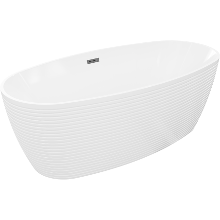 Mexen Lira freestanding bathtub model 170 x 80 cm, white, overflow gun gray brushed - 52831708000-66