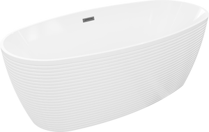 Mexen Lira freestanding bath pattern 170 x 80 cm, white, gun gray brushed overflow - 52831708000-66