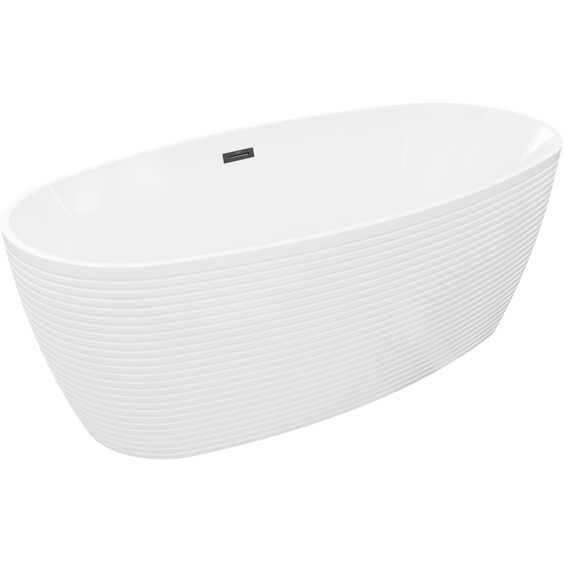 Mexen Lira freestanding bathtub pattern 170 x 80 cm, white, black overflow - 52831708000-70