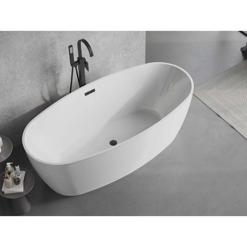 Mexen Lira freestanding bathtub pattern 170 x 80 cm, white, black overflow - 52831708000-70