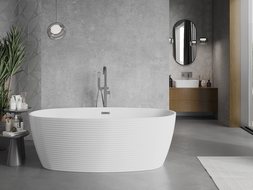 Mexen Lira freestanding bath pattern 170 x 80 cm, white, gun metal overflow - 52831708000-95