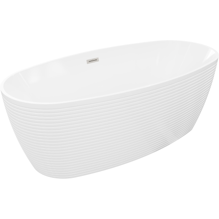 Mexen Lira freestanding bathtub pattern 170 x 80 cm, white, brushed nickel overflow - 52831708000-97