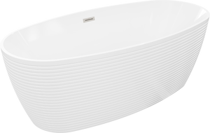 Mexen Lira freestanding bath pattern 170 x 80 cm, white, brushed nickel overflow - 52831708000-97