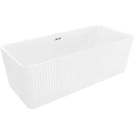 Mexen Nila freestanding ribbed bathtub 170 x 75 cm, white, chrome overflow - 52841708000-01