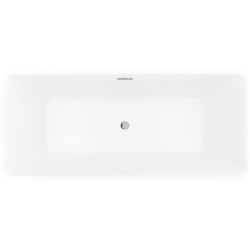 Mexen Nila freestanding fluted bathtub 170 x 75 cm, white, chrome overflow - 52841708000-01