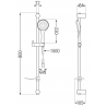 Mexen DF74 sliding shower set, Chrome - 785744582-00