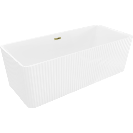 Mexen Nila freestanding fluted bathtub 170 x 75 cm, white, gold overflow - 52841708000-50