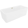 Mexen Nila freestanding fluted bathtub 170 x 75 cm, white, gold overflow - 52841708000-50