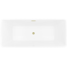 Mexen Nila freestanding fluted bathtub 170 x 75 cm, white, brushed gold overflow - 52841708000-55