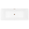 Mexen Nila freestanding ribbed bathtub 170 x 75 cm, white, overflow rose gold - 52841708000-60