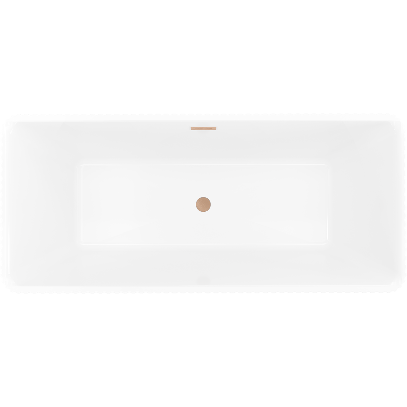 Mexen Nila freestanding ribbed bath 170 x 75 cm, white, brushed copper overflow - 52841708000-65