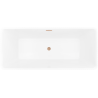 Mexen Nila freestanding ribbed bath 170 x 75 cm, white, brushed copper overflow - 52841708000-65