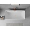 Mexen Nila freestanding ribbed bathtub 170 x 75 cm, white, brushed copper overflow - 52841708000-65