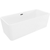 Mexen Nila freestanding fluted bathtub 170 x 75 cm, white, black overflow - 52841708000-70