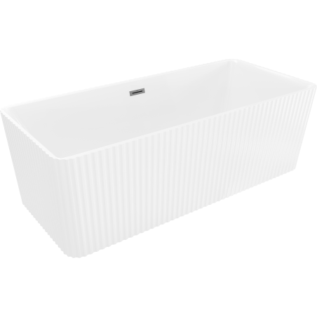 Mexen Nila freestanding fluted bathtub 170 x 75 cm, white, gun metal overflow - 52841708000-95
