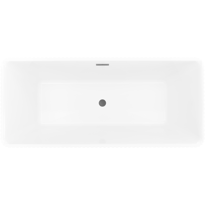 Mexen Nila freestanding fluted bath 170 x 75 cm, white, overflow gun metal - 52841708000-95