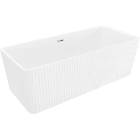 Mexen Nila freestanding fluted bathtub 170 x 75 cm, white, brushed nickel overflow - 52841708000-97