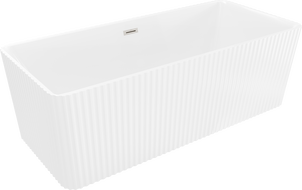 Mexen Nila freestanding fluted bathtub 170 x 75 cm, white, brushed nickel overflow - 52841708000-97