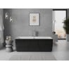 Mexen Nila freestanding ribbed bathtub 170 x 75 cm, white/black, chrome overflow - 52841708075-01