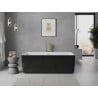 Mexen Nila freestanding fluted bathtub 170 x 75 cm, white/black, brushed gold overflow - 52841708075-55