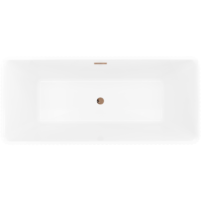 Mexen Nila freestanding fluted bath 170 x 75 cm, white/black, overflow rose gold - 52841708075-60