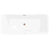 Mexen Nila freestanding ribbed bathtub 170 x 75 cm, white/black, overflow pink gold - 52841708075-60