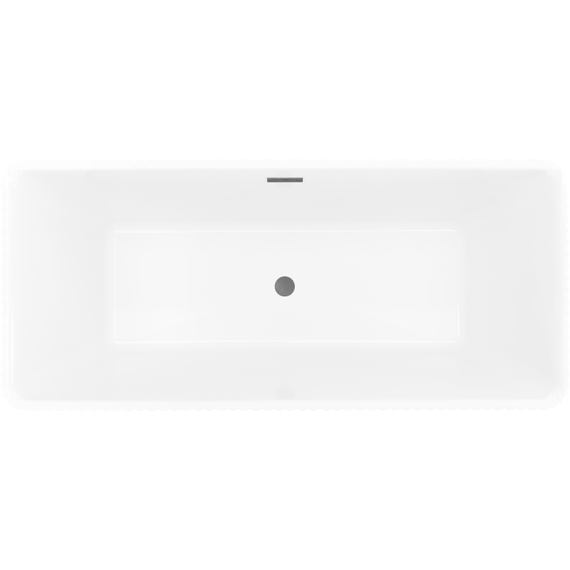 Mexen Nila freestanding ribbed bathtub 170 x 75 cm, white/black, brushed gun gray overflow - 52841708075-66