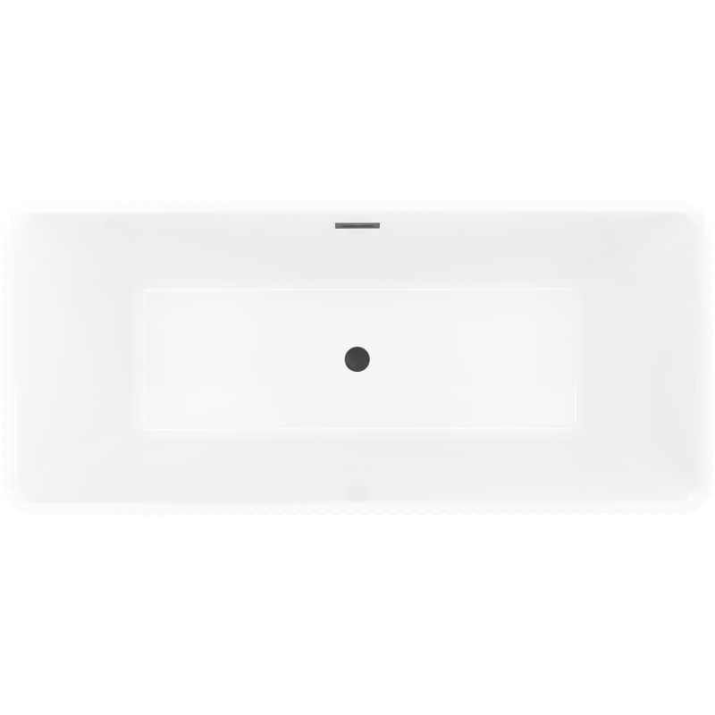 Mexen Nila freestanding fluted bathtub 170 x 75 cm, white/black, black overflow - 52841708075-70