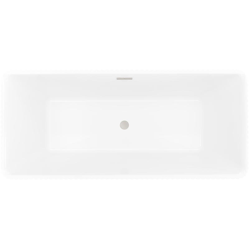 Mexen Nila freestanding fluted bath 170 x 75 cm, white/black, brushed nickel overflow - 52841708075-97