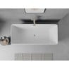 Mexen Nila freestanding fluted bathtub 170 x 75 cm, white/black, brushed nickel overflow - 52841708075-97