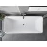 Mexen Tava freestanding ribbed bath 170 x 75 cm, white, chrome overflow - 52851707500-01