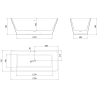 Mexen Tava freestanding fluted bathtub 170 x 75 cm, white, white overflow - 52851707500-20