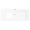 Mexen Tava freestanding fluted bath 170 x 75 cm, white, gold overflow - 52851707500-50