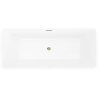Mexen Tava freestanding ribbed bathtub 170 x 75 cm, white, gold overflow - 52851707500-50